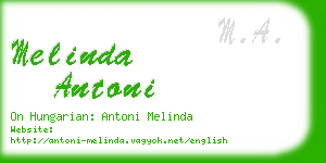 melinda antoni business card